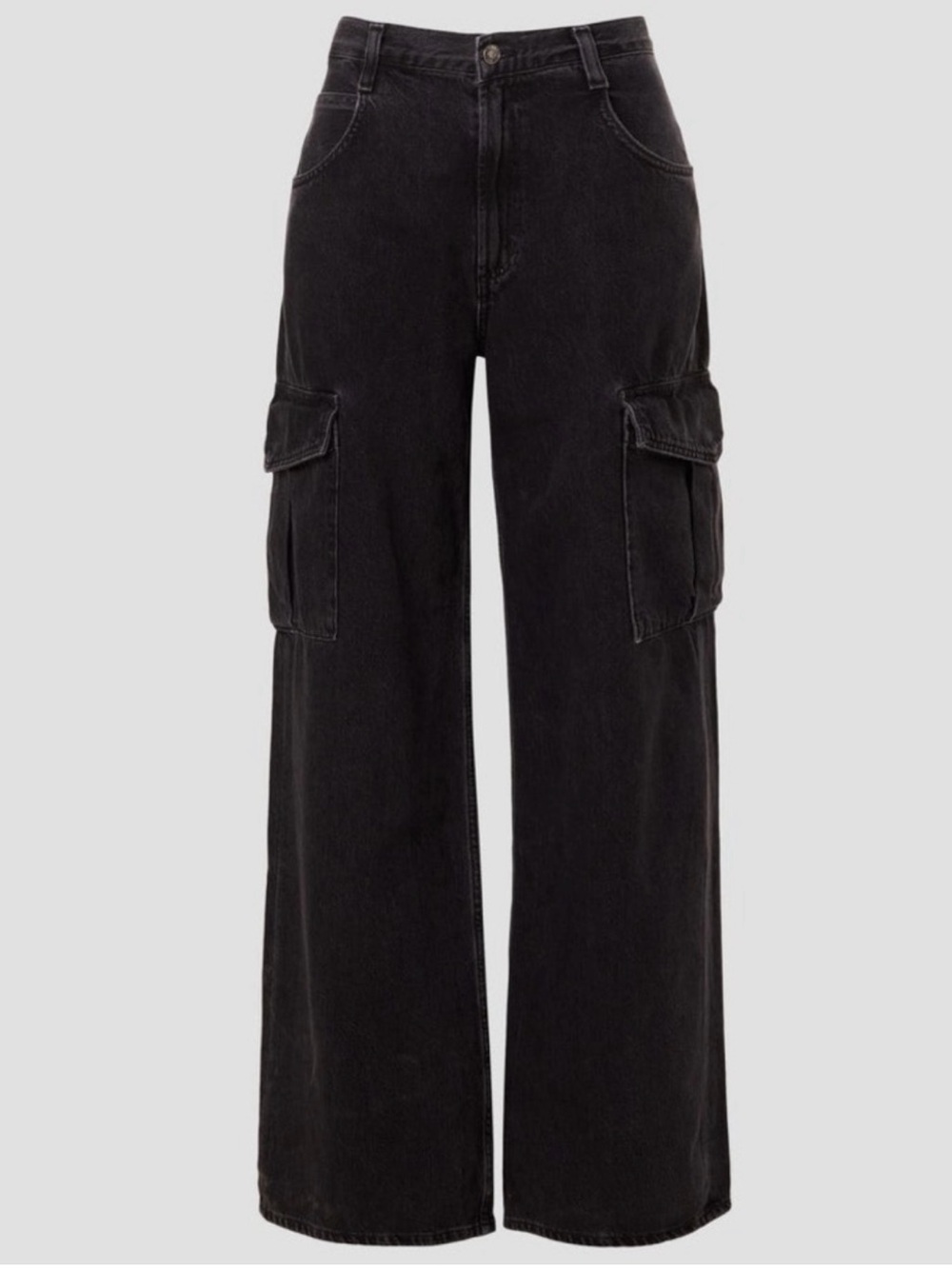 Agolde Womens wide leg jeans size 27 cargo pants black high rise y2k Nera pant